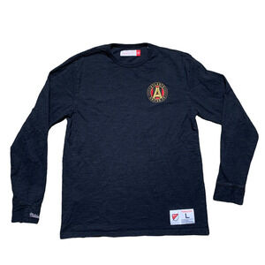 NWOT Mitchell & Ness Mens Navy Blue Long Sleeve Shirt Pullover Cotton Large